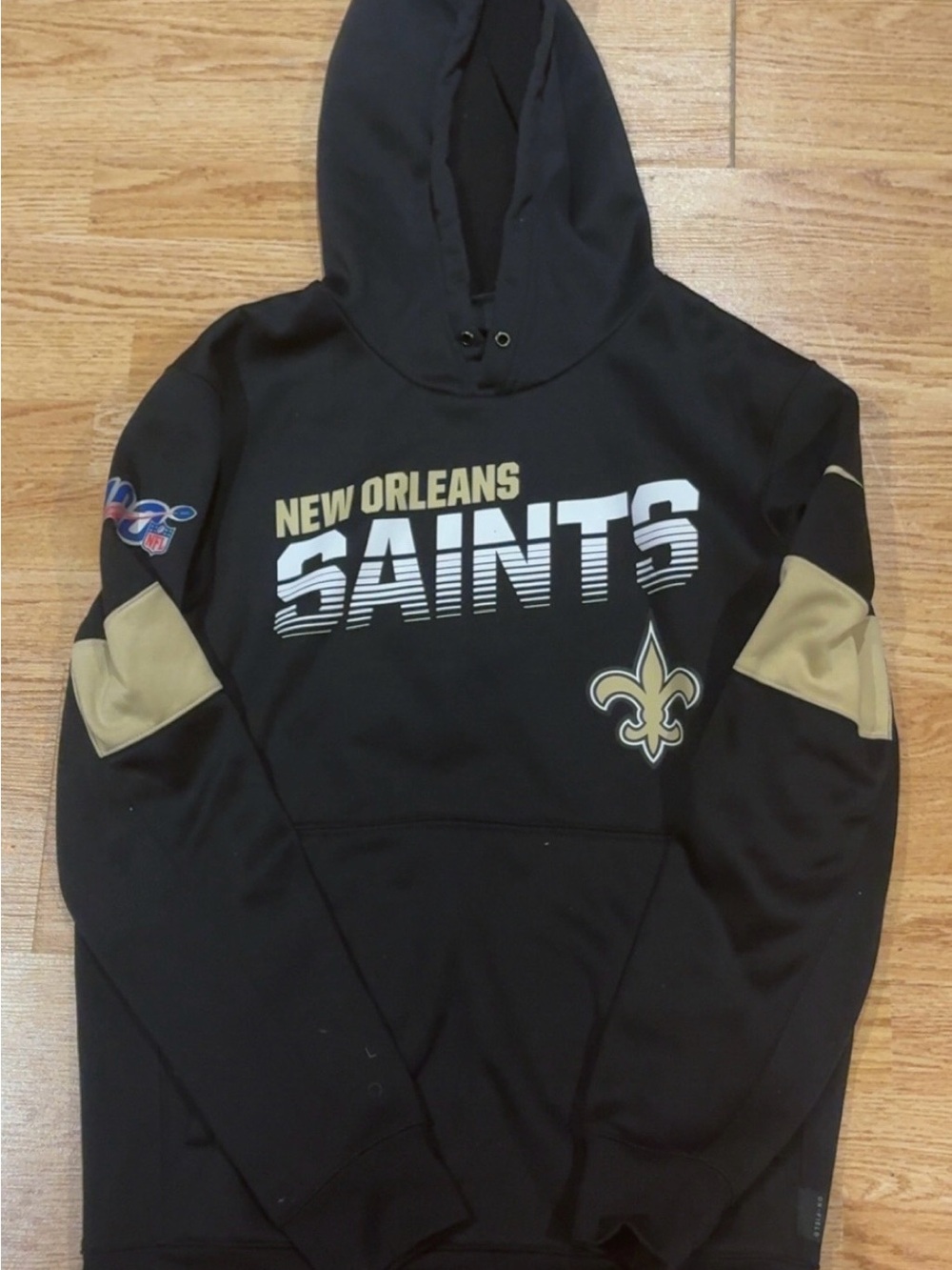 NFL New Orleans Saints Black and Gold Pullover Hoodie